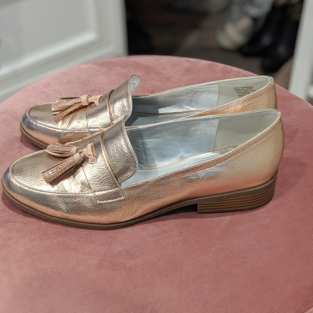Kenneth Cole Rose Gold Tassel Loafers